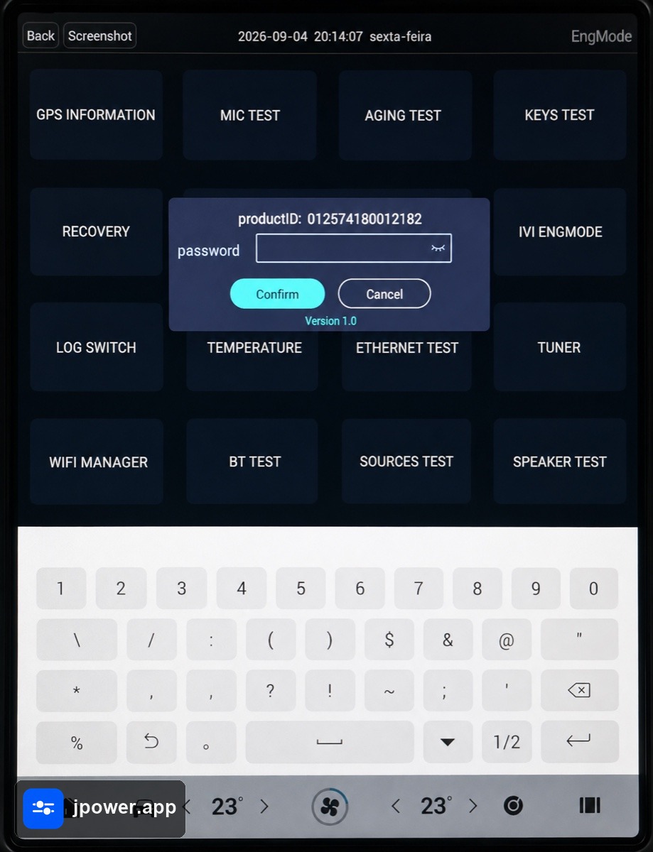 Tela de ENCRYPTION mostrando o Product ID