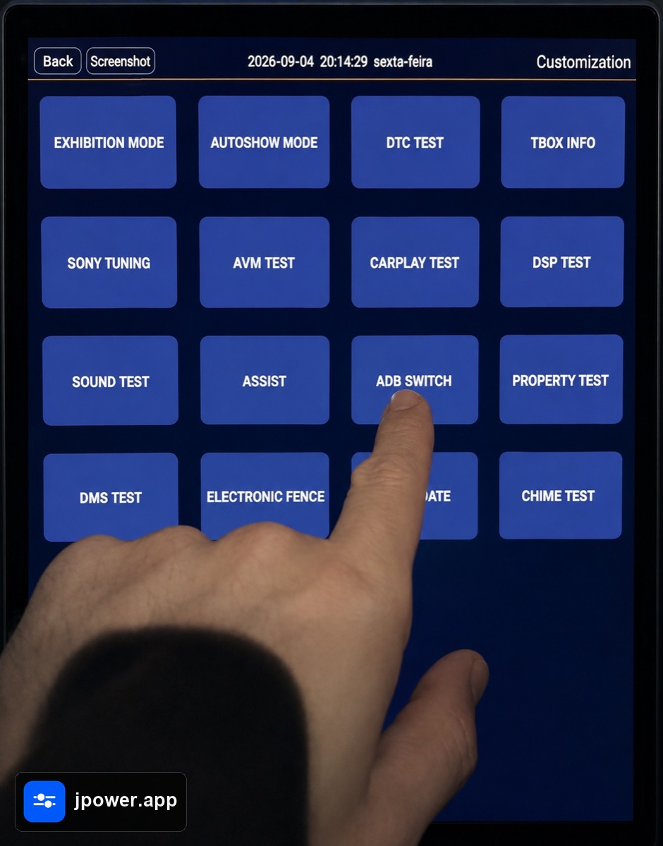 Menu Customization com a opção ADB SWITCH indicada